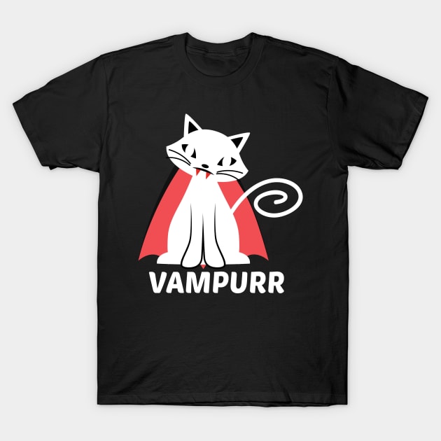 Vampire Cat Halloween Scary Kitten T-Shirt by FamiLane
